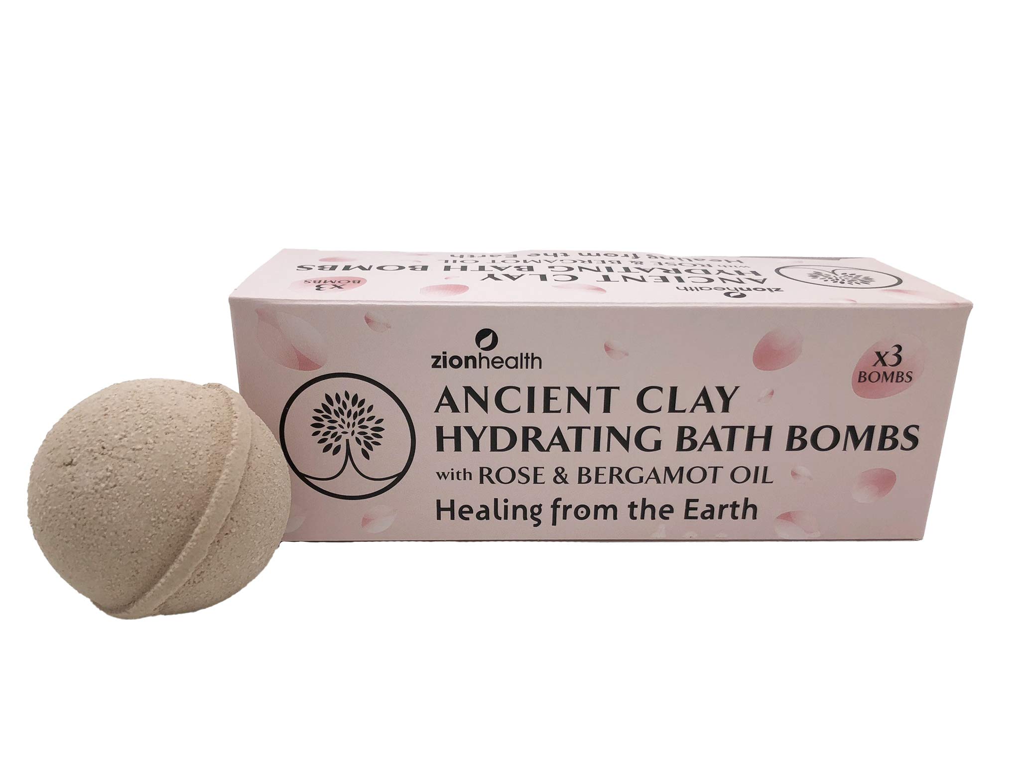 Bergamot Rose Hydrating Bath Bombs - 3 Pack | Moisturizing & Relaxing | Perfect for Spa Nights & Self-Care Gifts | Zion Health