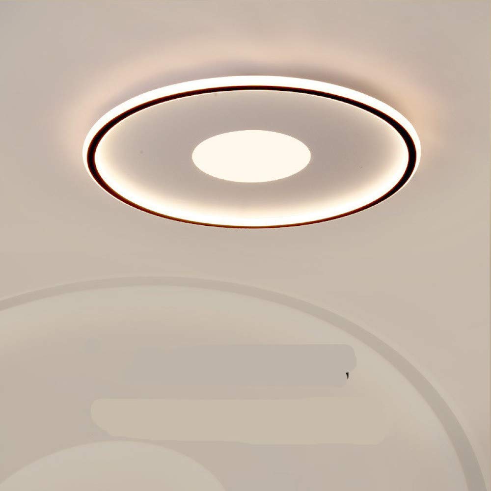Ultra-Thin LED Ceiling Light - 42W Modern Round Flush Mount Lighting Fixture for Bedroom, Living Room, Hallway & Kitchen - White & Black Decorative Light (50x4.5cm) - Perfect for Home, Office & Commercial Spaces