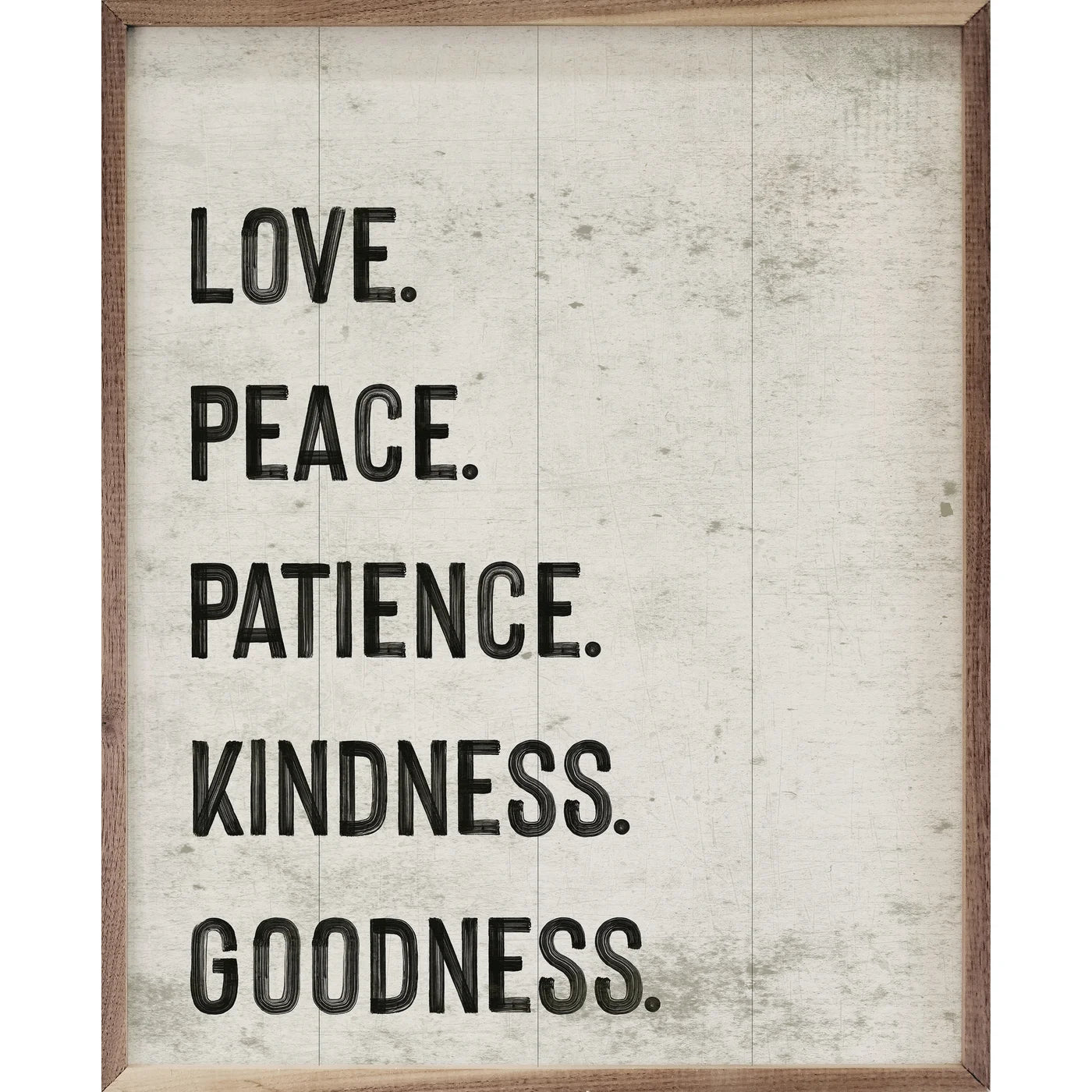 Love Peace Patience Kindness Goodness Wood Framed Wall Art Print - Inspirational Home Decor for Living Room, Bedroom & Office