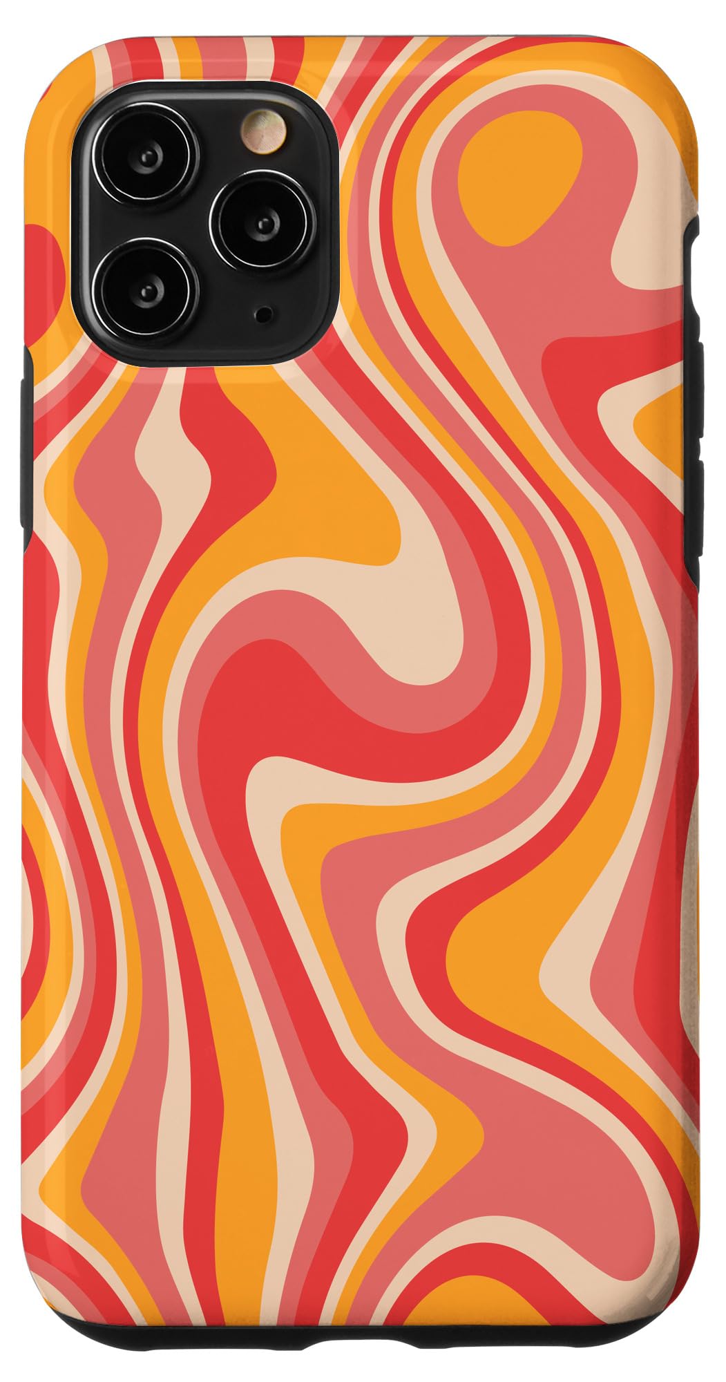 iPhone 11 Pro Retro Groovy Liquid Swirl Case - 70's 80's Psychedelic Design for Daily Use & Travel Protection