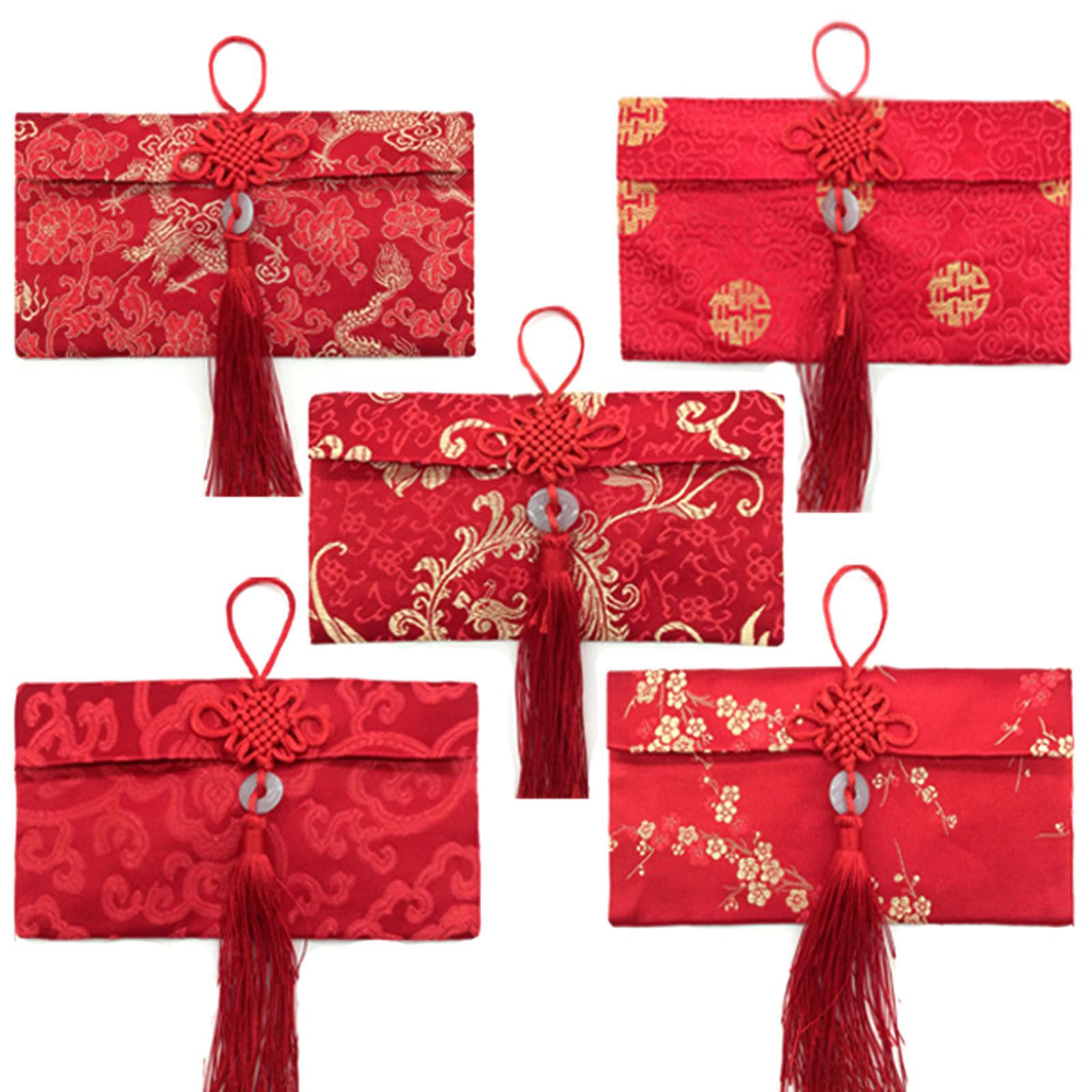 Chinese Silk Red Envelopes - Lucky Money Gift Bags for Chinese New Year, Birthday, Wedding - Premium Red Envelope Pouches for Gifting Cash, Blessings & Celebrations - Perfect for Lunar New Year, Anniversary, Graduation & Special Occasions
