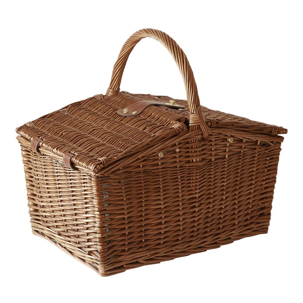 Premium Woven Picnic Basket for Outdoor Adventures - Insulated Picnic Hamper with Utensils, Perfect for Beach, Park, Camping & Romantic Dates - Elegant Gift Packaging for Wine, Cheese & Fruit Picnics