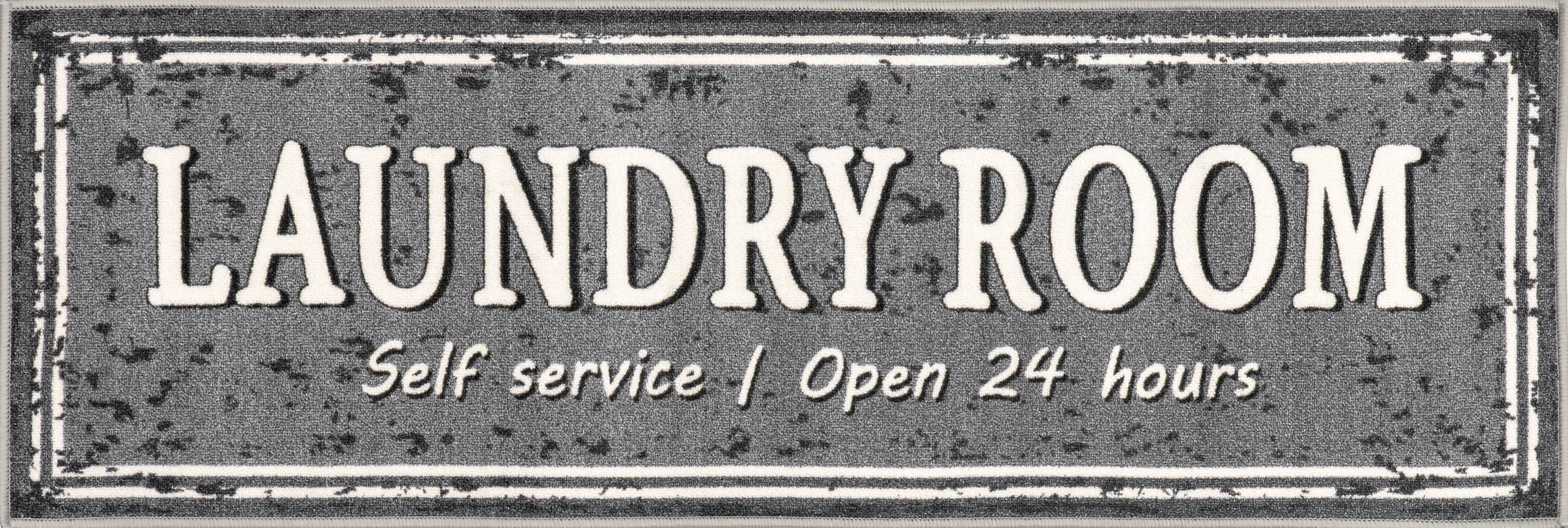 Washable Laundry Mat Sign - Dark Grey | Durable & Reusable Service Sign for Laundromats, Dry Cleaners & Home Use