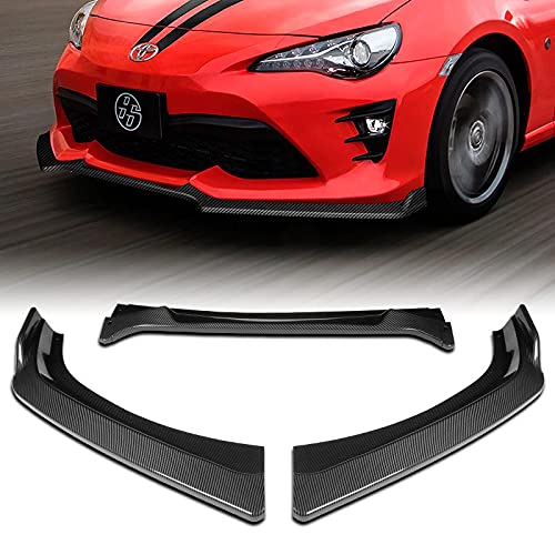 Carbon Fiber Front Bumper Lip Splitter Kit - 3PCS JDM Style for 2017-2020 Toyota 86/Scion FR-S/Subaru BRZ | Aggressive Styling & Enhanced Aerodynamics | Perfect for Car Shows, Track Days & Street Performance