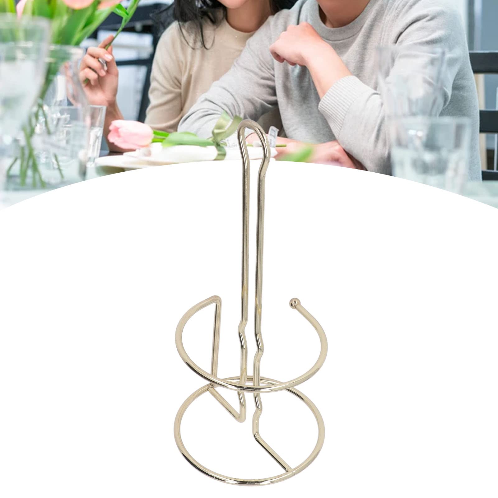 Gold Iron Tissue Storage Roll Holder - Vertical Electroplated Toilet Paper Stand for Bathroom, Easy to Clean | Perfect for Home, Office, Hotel & Restroom Organization