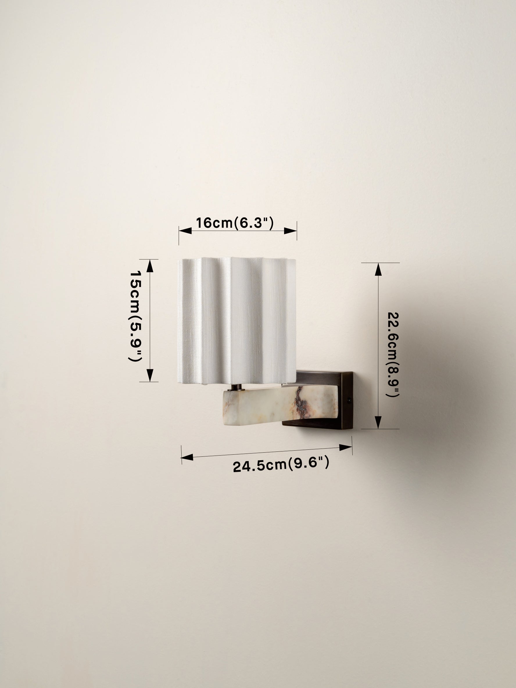 Viotti Calacatta Viola Marble and Linen Wall Light - Elegant Home Decor for Living Room, Bedroom, and Hallway Lighting