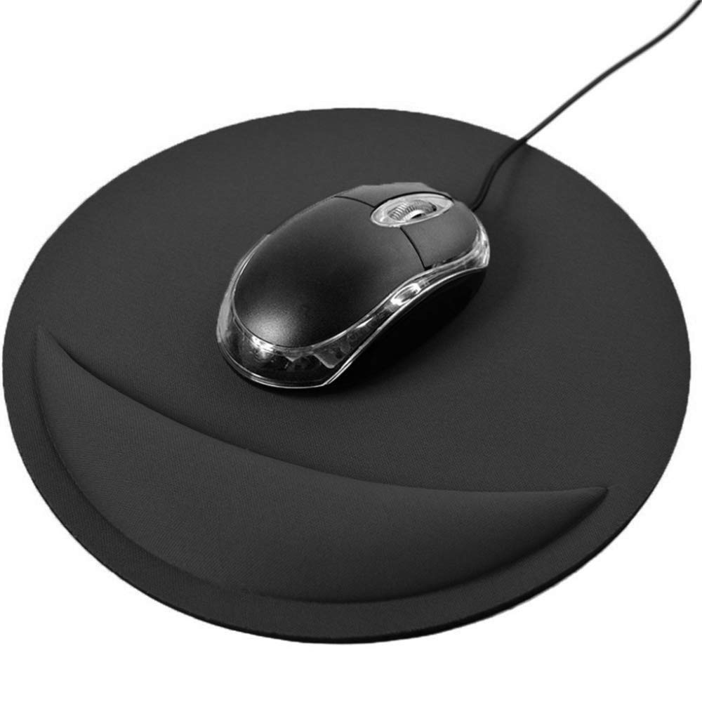 Non-Slip Round EVA Gaming Mouse Pad with Wrist Cushion - Soft Ergonomic Office & Home Mouse Mat for PC Gamers | Perfect for Long Gaming Sessions & Comfortable Work Use