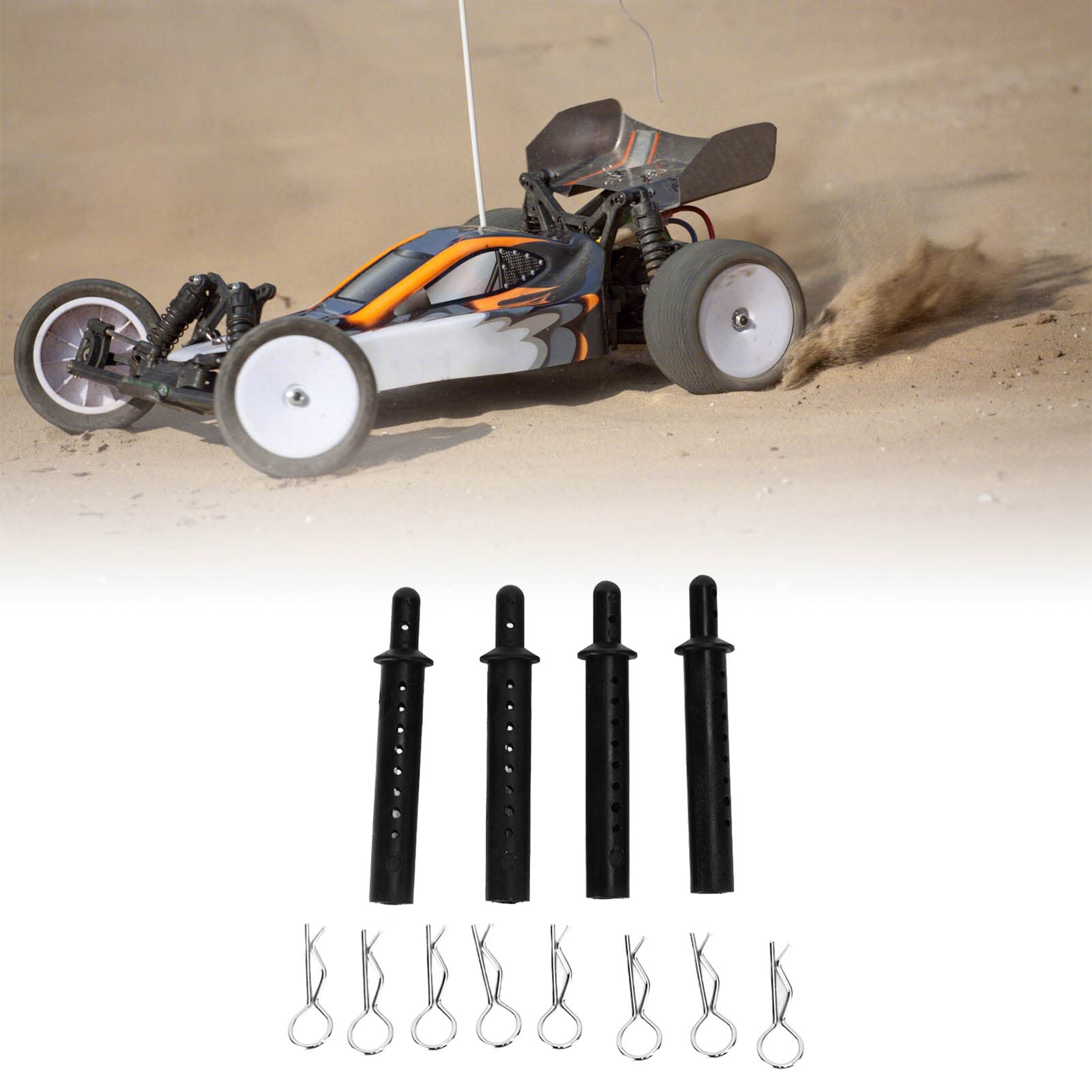 Tefola RC Car Shell Column Replacement - 1/10 Scale Plastic Body Post Mount Pillar with R Pins | Durable Upgrade Part for Traxxas, Redcat & HPI RC Cars | Perfect for Off-Road Bashing, Crawling & Drifting