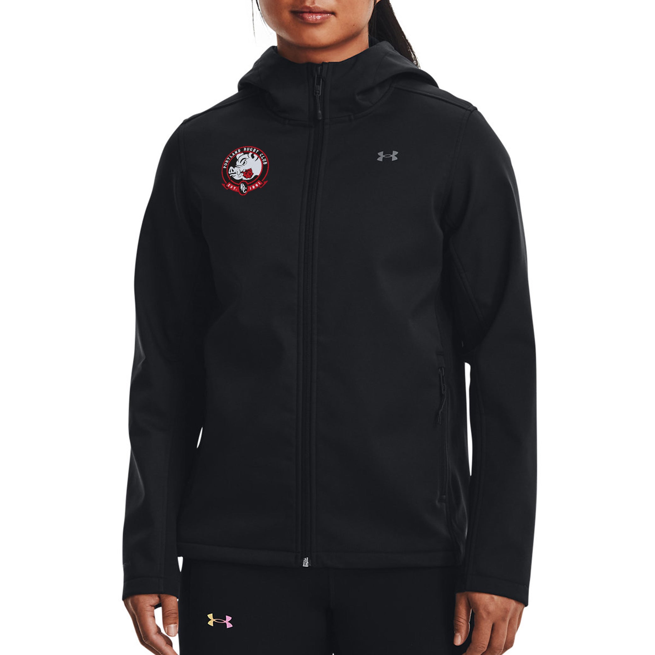 Portland Pigs Women's Infrared Coldgear Hooded Jacket - Warm Winter Running & Outdoor Activities Jacket for Hiking, Skiing & Casual Wear