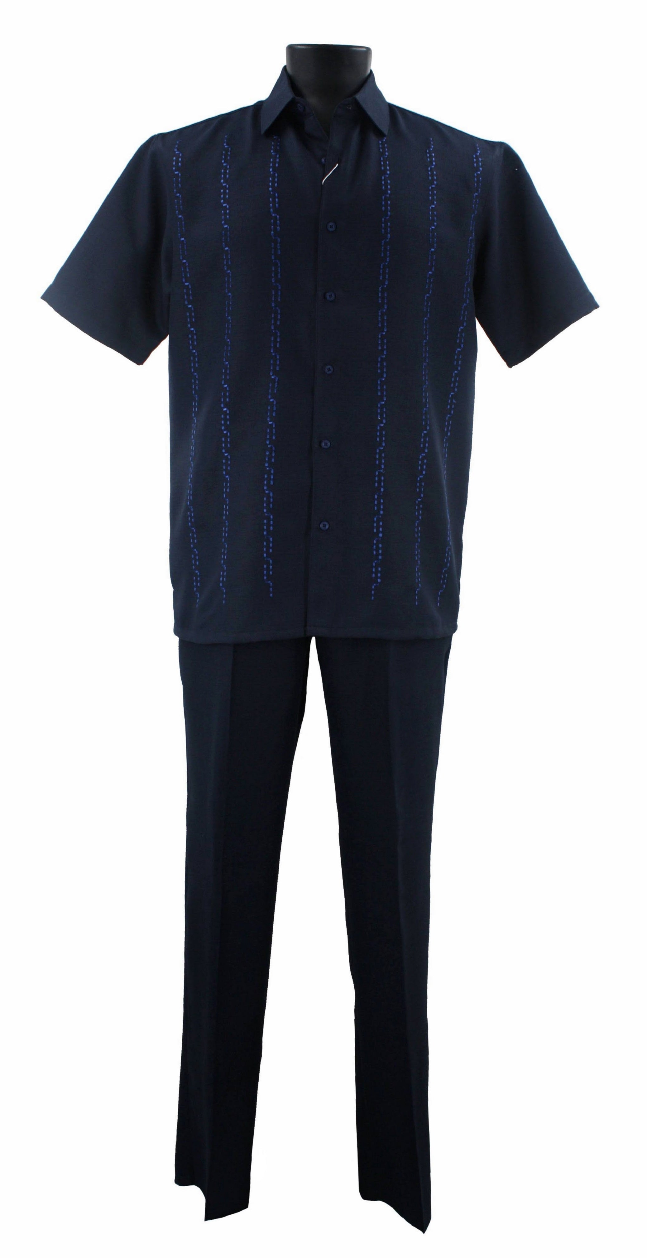 Bassiri Navy Blue 2-Piece Outfit Set A 139 - Stylish Matching Outfit for Casual Wear, Work, and Special Occasions