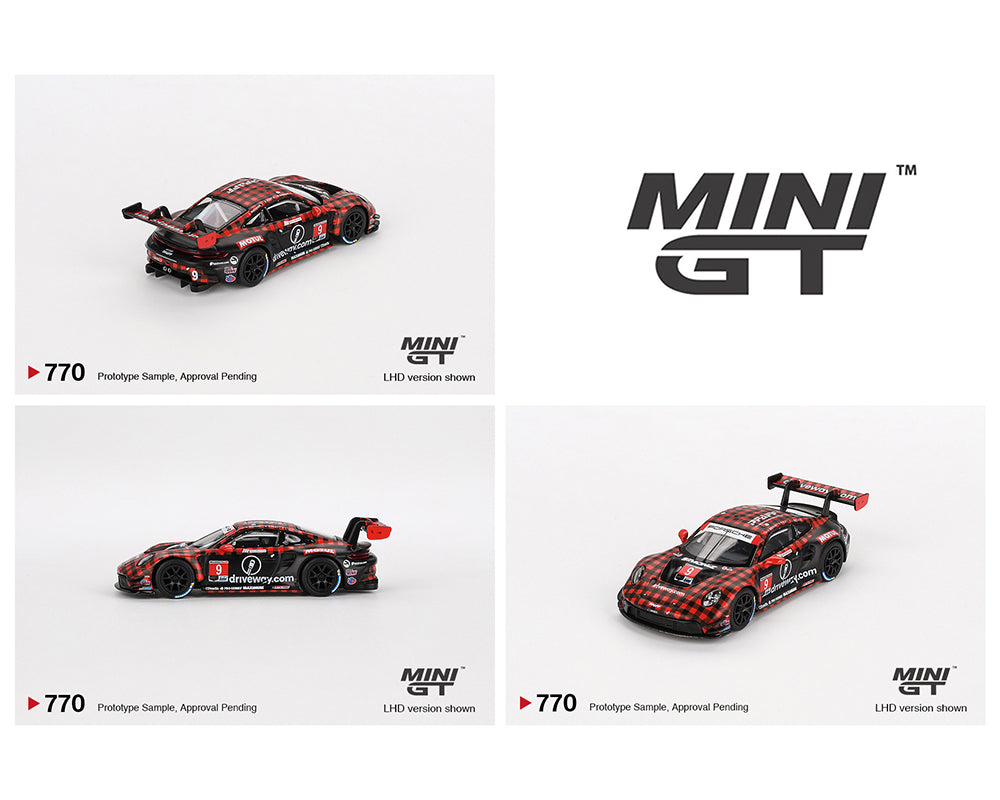 1:64 MINI GT Porsche 911 GT3 R #9 GTD PRO Pfaff Motorsports Diecast Model Car - IMSA 2023 Sebring 12 Hours Winner - Collectible Racing Car for Display & Gifts
