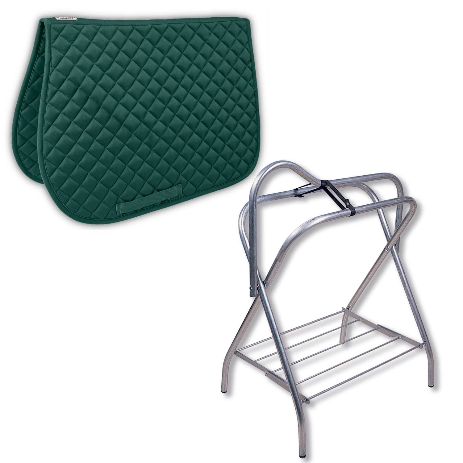 Dover Saddlery Adjustable Saddle Stand & Comfort Saddle Pad Set for Horse Riding - Perfect for Stable Storage & Equestrian Training