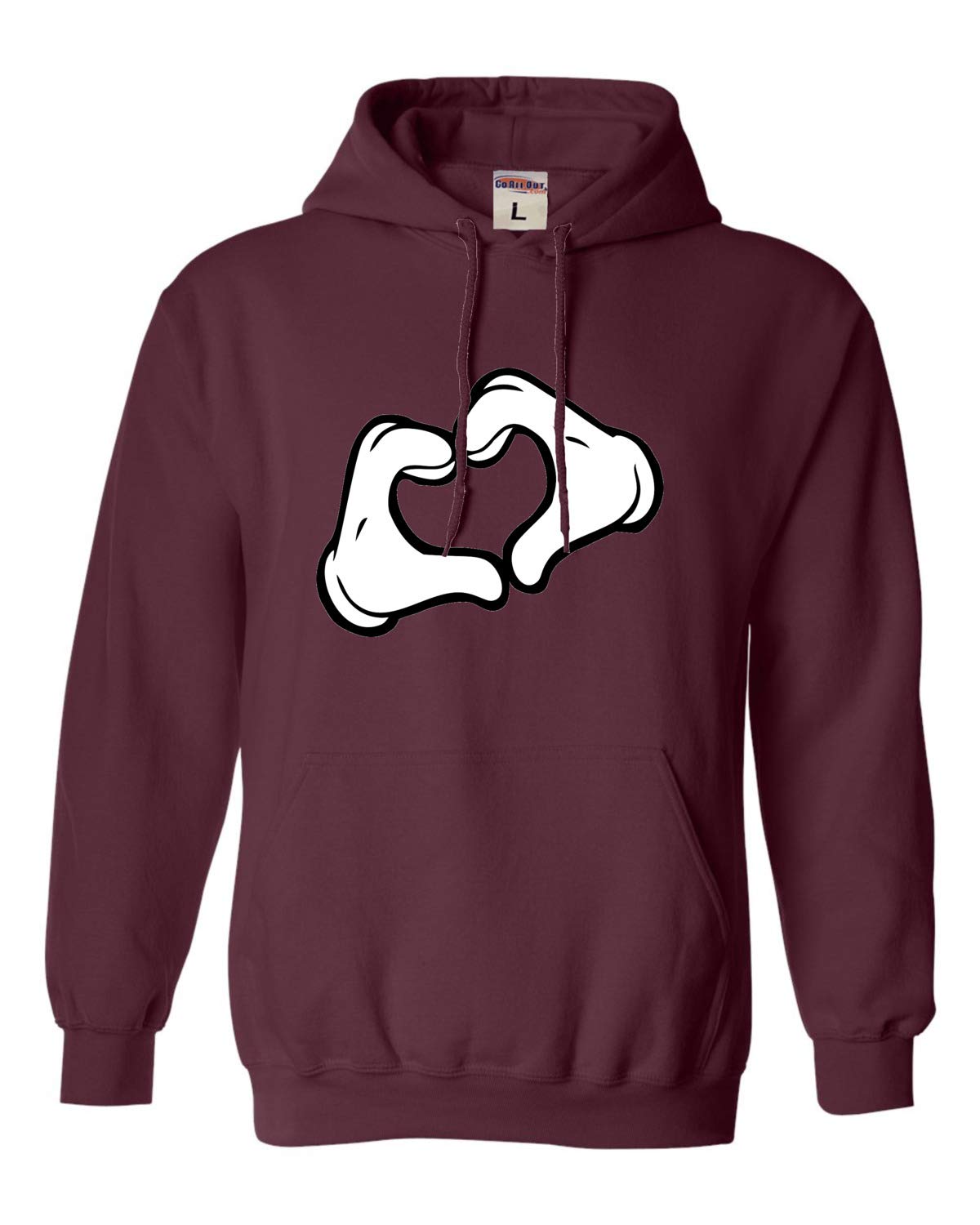 Go All Out Mickey Heart Hands Unisex Sweatshirt Hoodie - Cozy & Stylish for Casual Wear, Disney Fans, and Everyday Comfort