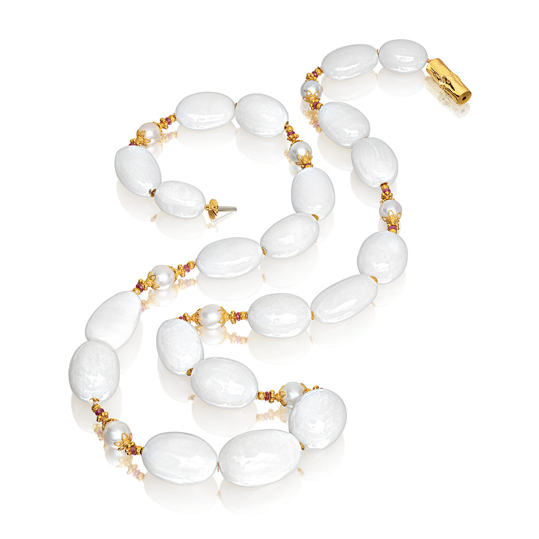 Handmade Byzantine Bead Necklace for Women - Vintage Gold Glass Pearl Jewelry - Perfect for Weddings, Parties & Special Occasions