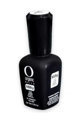 Organic Nails Milky Top Coat Color Gel 15ml - Long-Lasting Shine & Protection for Natural-Looking Nails | Perfect for Manicures, Pedicures & DIY Nail Art at Home
