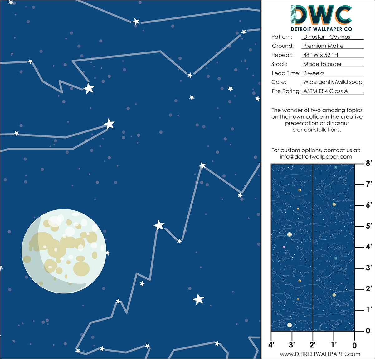 Dinostar Cosmos Galaxy Wallpaper - Space Themed Peel and Stick Wallpaper for Kids Room, Nursery, or Office Decor