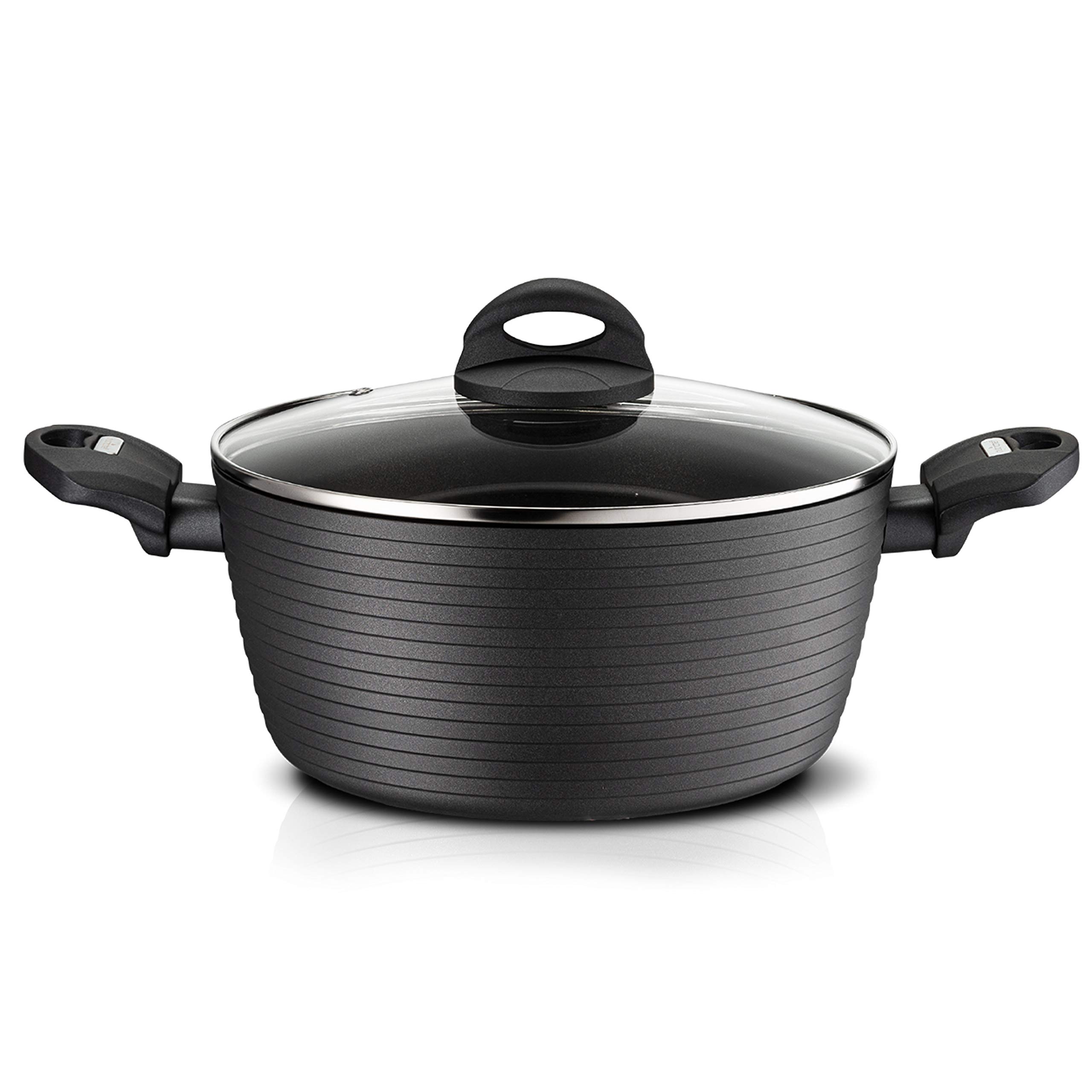 NutriChef 2.1 Quart Small Black Cooking Pot with Lid - Replacement Part for Slow Cookers & Rice Cookers - Perfect for Soups, Stews, and Meal Prep