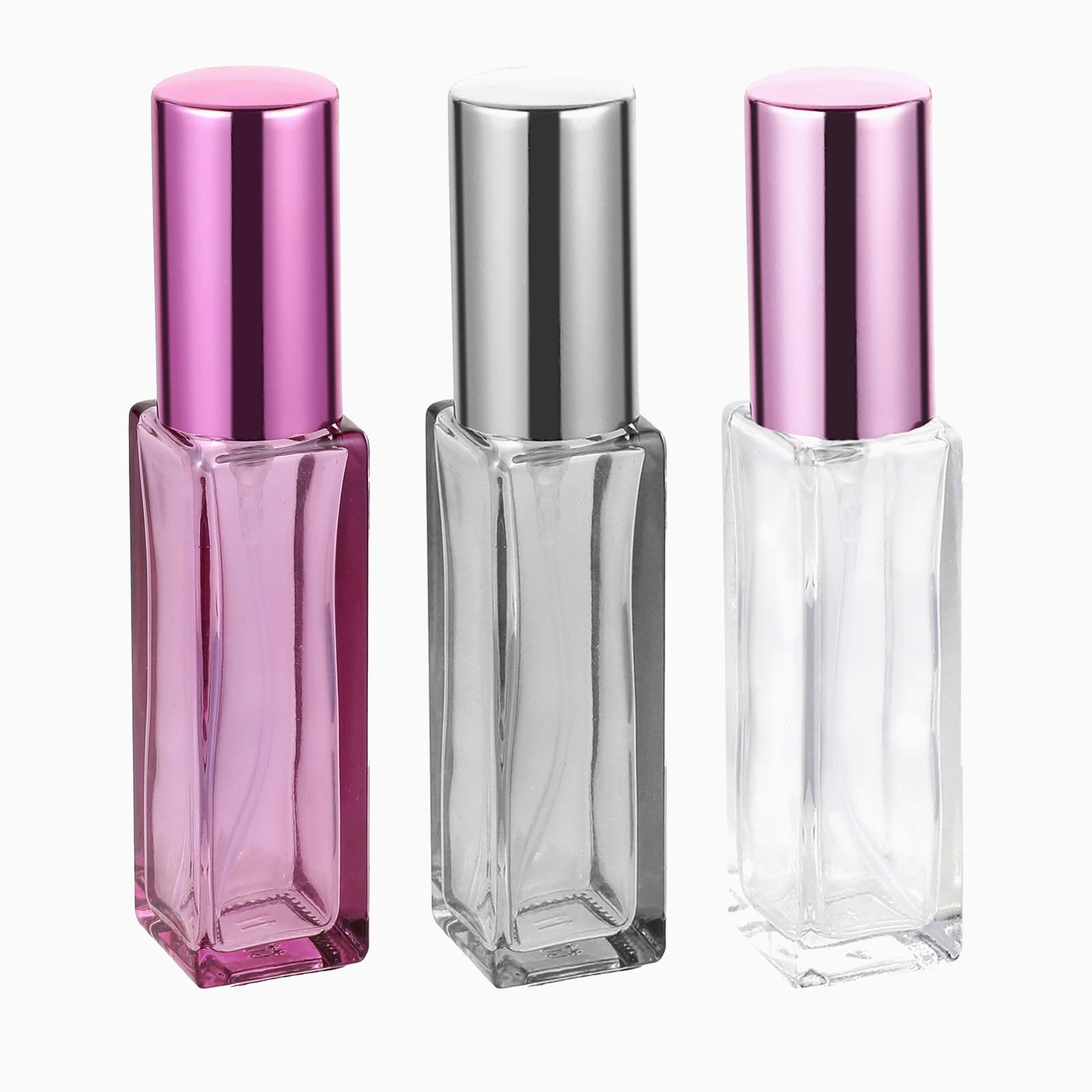 3 Pack 10ML Refillable Glass Perfume Bottles - Travel Size Mini Atomizer Sprayer for Essential Oils, Fragrances & Toiletries - Portable Leak Proof Container for Hair Styling, Gym Bag, Purse & Vacation Travel Accessories