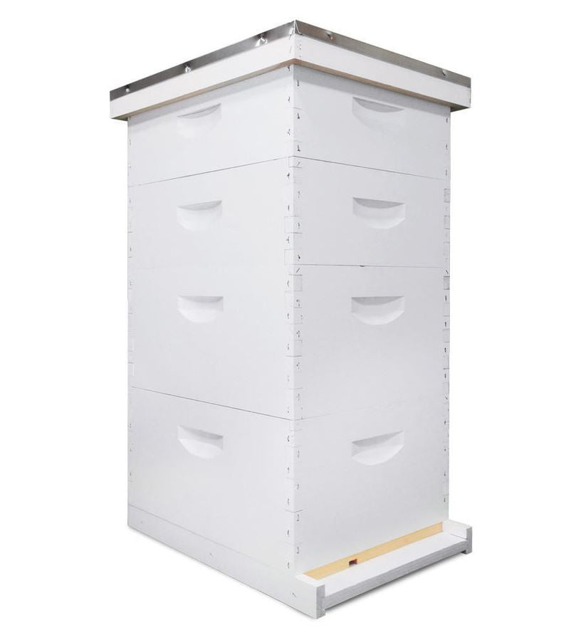 10 Frame Fully Assembled Bee Hive Kit - Premium Wooden Beekeeping Starter Set for Honey Production & Pollination - Perfect for Backyard Beekeepers & Gardeners