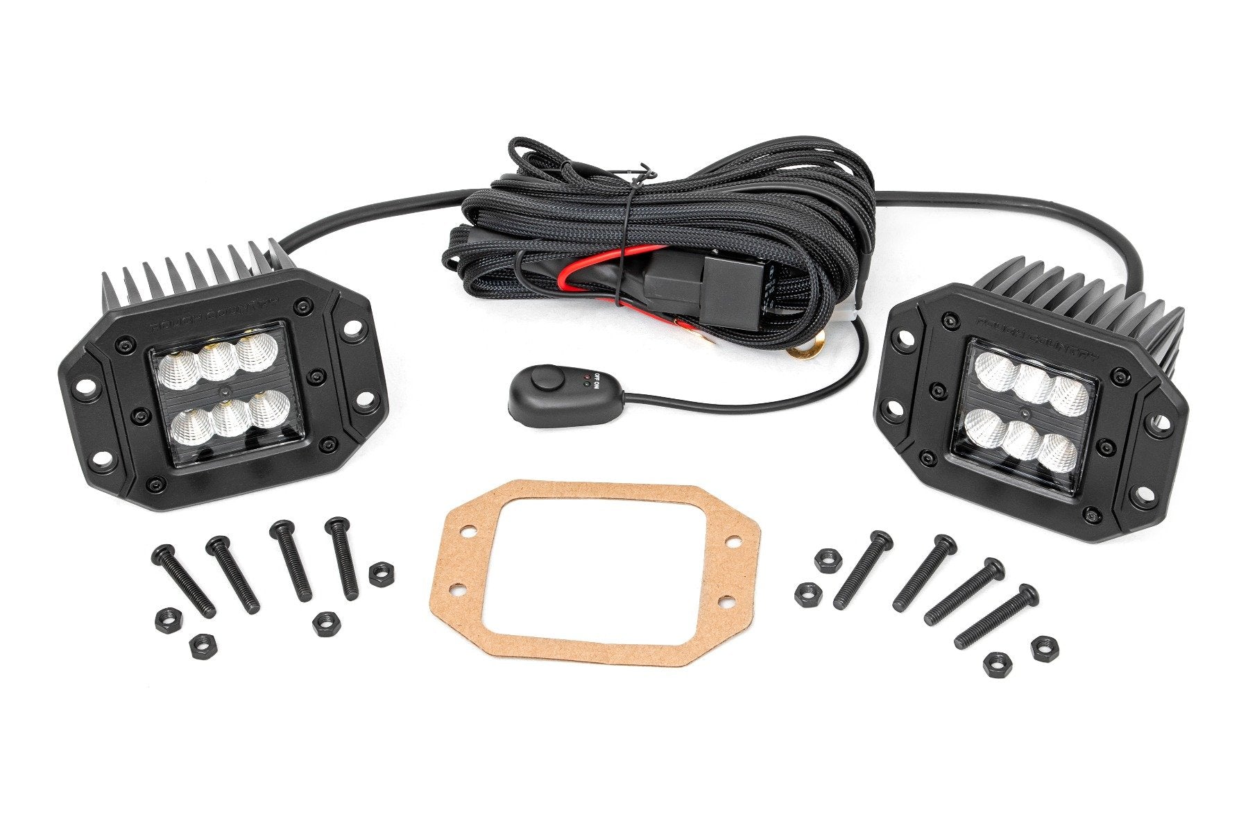 2 Inch Black Series LED Light Pods - Pair, Flood Beam, Flush Mount for Off-Road Trucks & ATVs | 70113BL | Waterproof, Durable for Night Driving & Outdoor Adventures