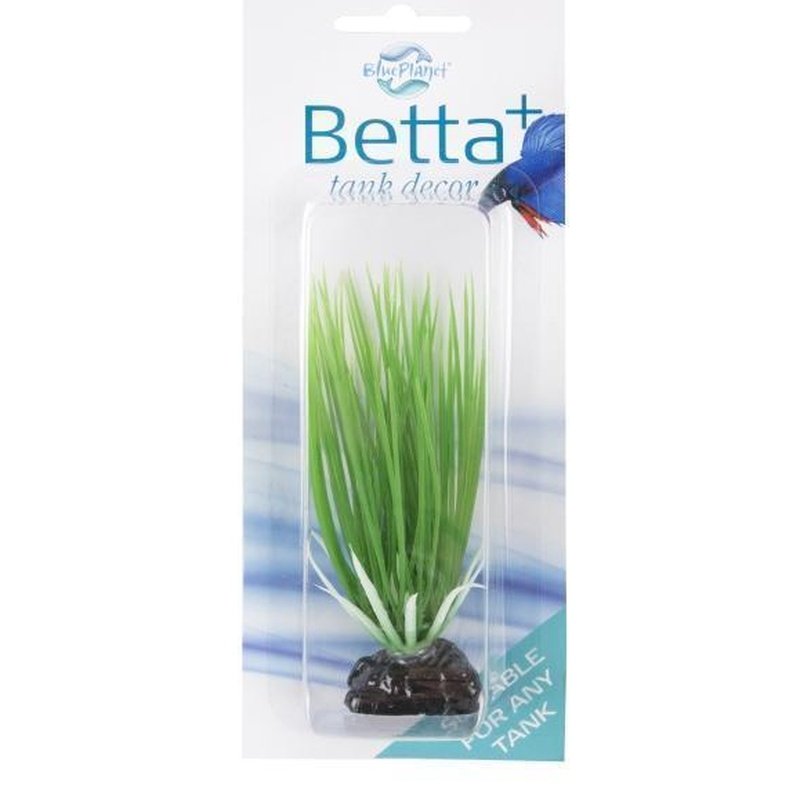 Blue Planet Betta+ Mini Plant Grass 10cm - Aquarium Decor for Betta Fish Tanks, Small Artificial Plants for Fish Bowl & Desktop Aquascaping