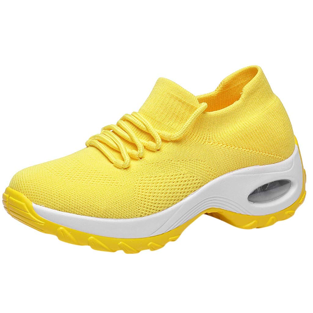RUIY Women's Mesh Rocking Shoes - Platform Cushion Sneakers with Thick Sole for Comfort & Support - Size 7 | Perfect for Walking, Dancing & Casual Wear