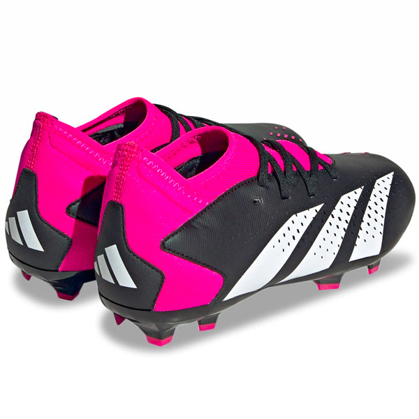 Adidas Jr. Predator Accuracy.3 Firm Ground Soccer Cleats for Kids - Core Black/Team Shock Pink - Youth Football Shoes for Firm Natural Grass Fields, Perfect for Training & Matches