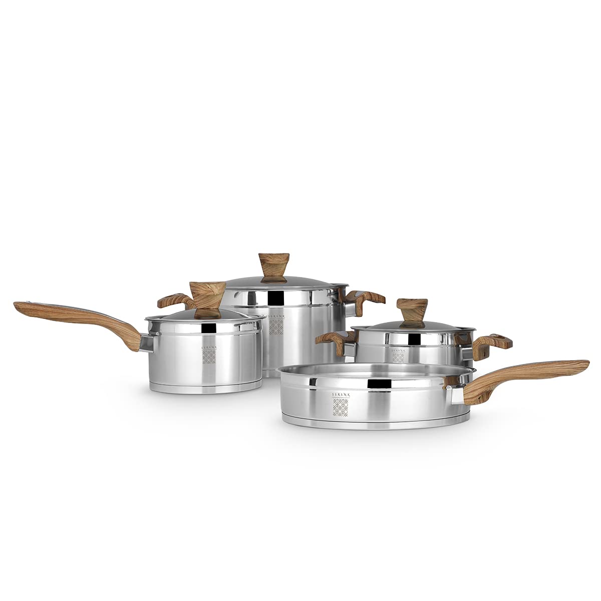 Premium 7-Piece Stainless Steel Cookware Set - Non-Toxic, Non-Stick, Induction Compatible Pots & Pans with Lids - PFAS & PFOA Free - Perfect for Home Cooking, Professional Kitchens & Healthy Meal Prep