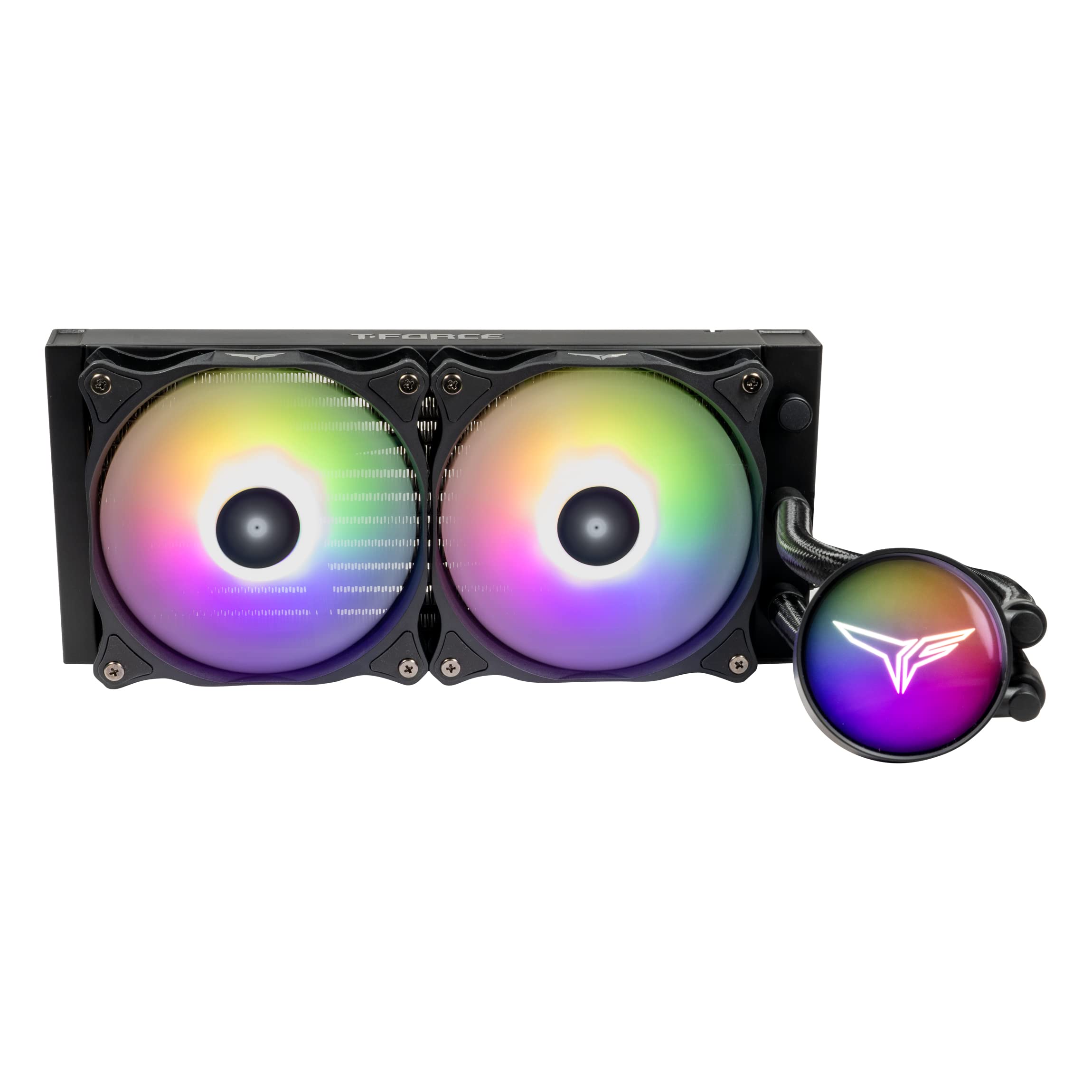 TEAMGROUP T-Force Siren GD240E AIO Liquid CPU Cooler 240mm - ARGB Lighting, 4000 RPM Pump, 600-2000 RPM Fans, Compatible with Intel LGA1700 & AMD Ryzen, Thin Nylon/Rubber Tubes - Perfect for Gaming PC Builds & High-Performance Cooling