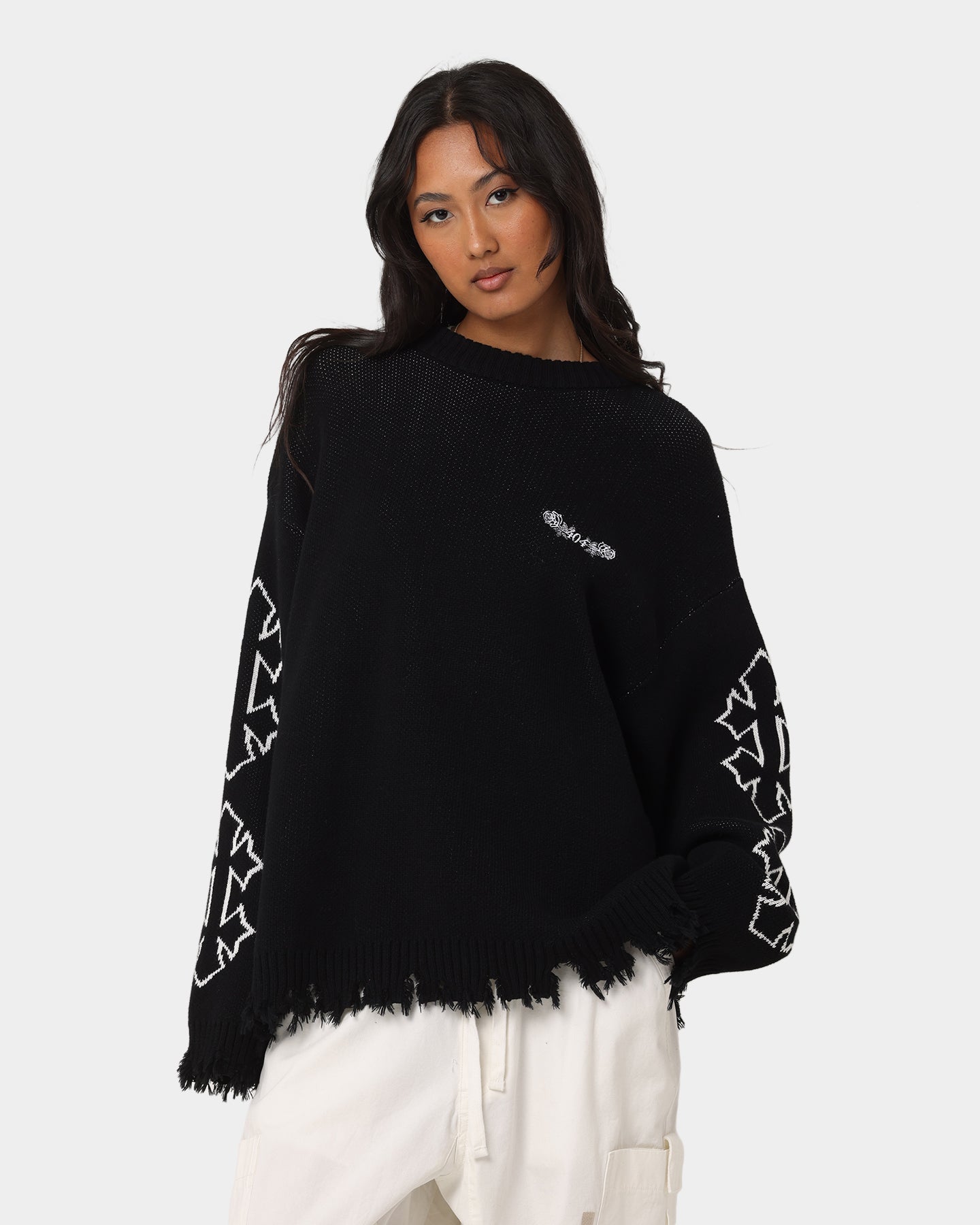 404 Destroyer Knit Sweater for Men - Black Winter Pullover with Stylish Graphic Print | Perfect for Casual Wear, Street Fashion & Cold Weather Outfits