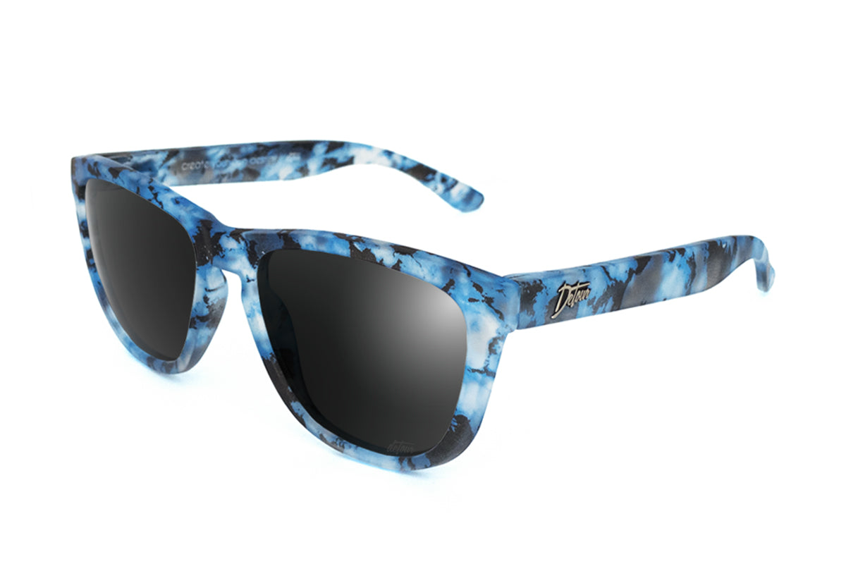 Blue Marble Polarized Sunglasses with Jet Black Lens - UV Protection, Stylish & Comfortable for Outdoor Activities, Driving, and Beach Vacations