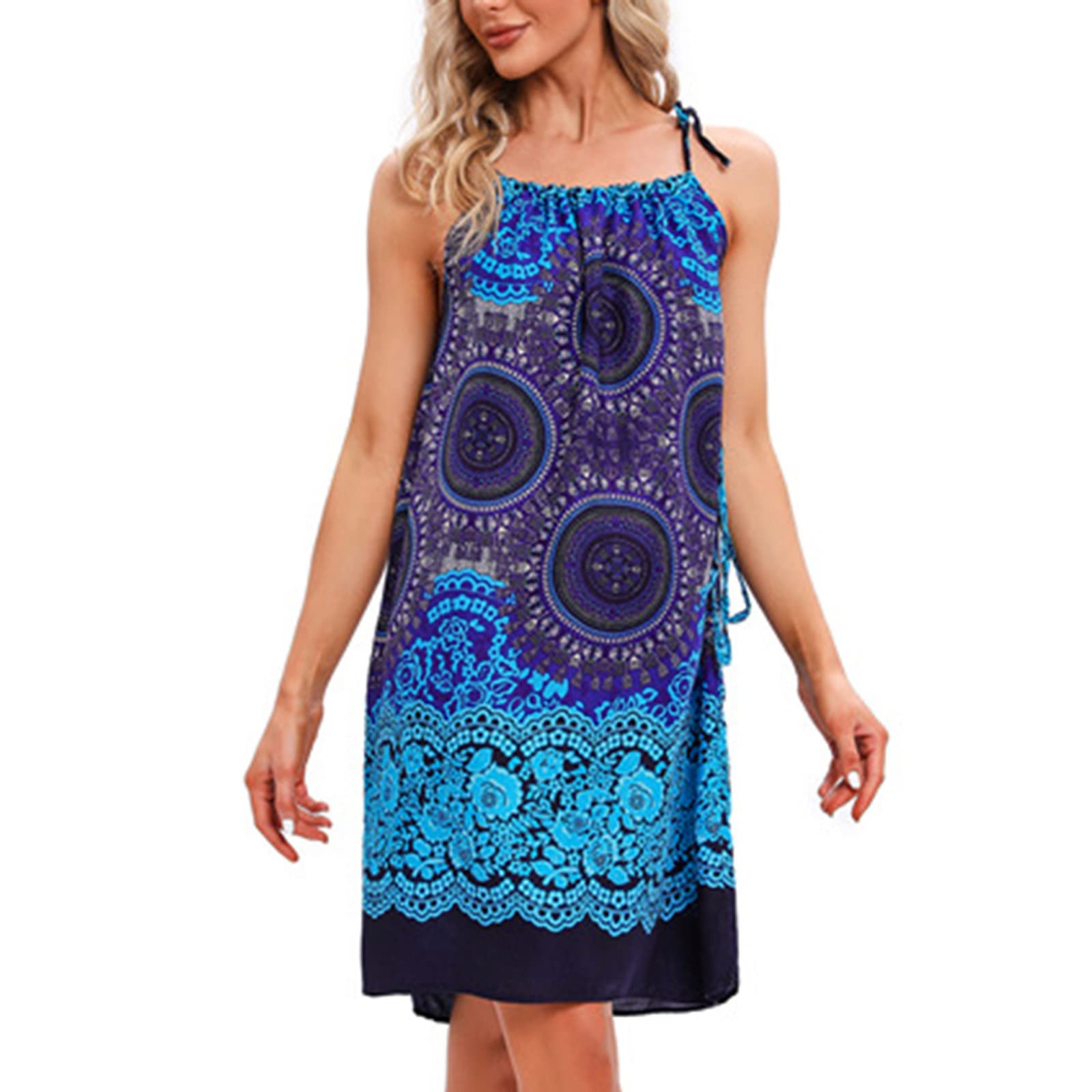 Bohemian Summer Mini Skirt for Women - Flowy Sunscreen Beach Dress, Casual Boho Skirt with Elastic Waist | Perfect for Vacations, Music Festivals & Outdoor Activities