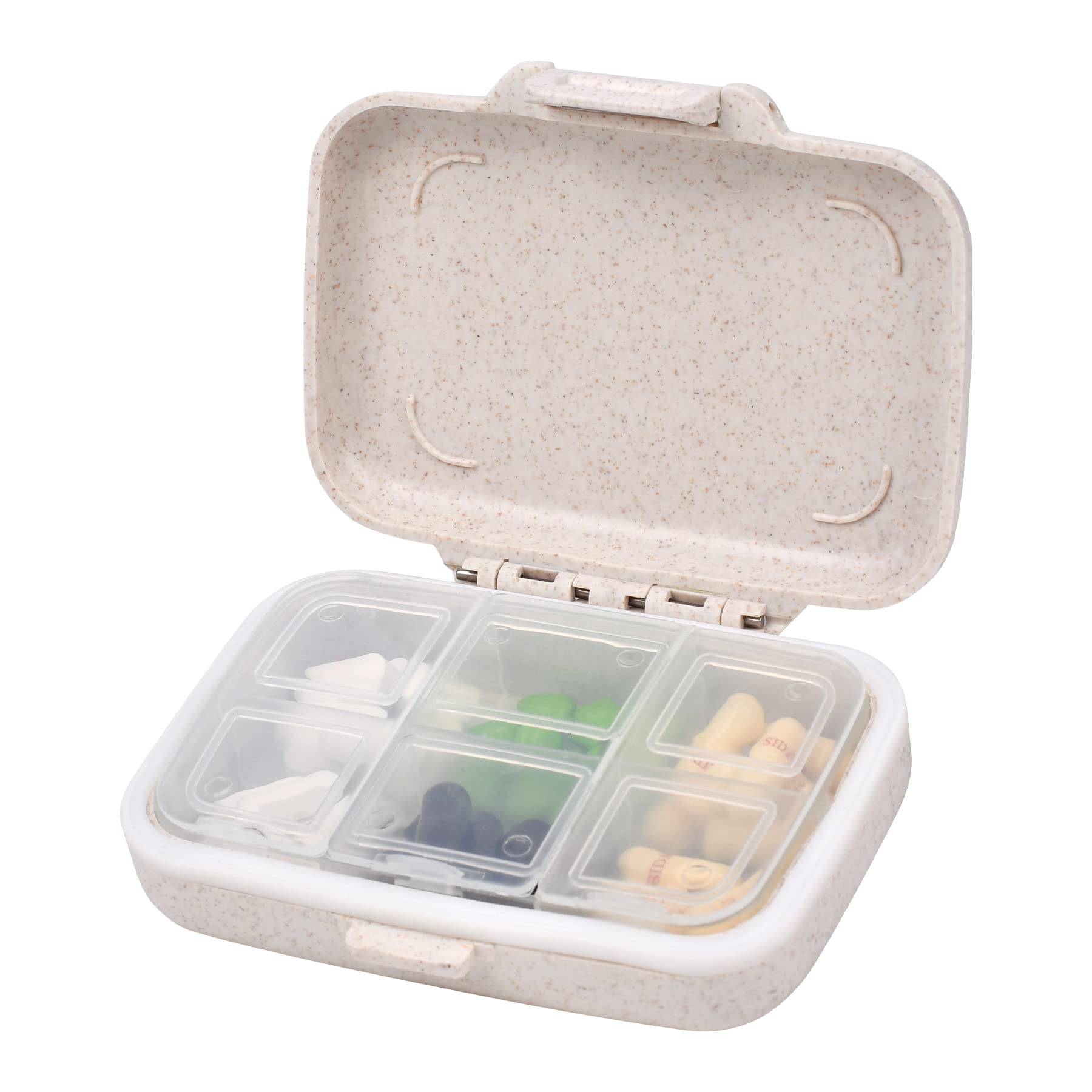 6-Compartment Daily Pill Organizer - Portable Travel Pill Box with Removable Grids, Small Waterproof Medicine Case for Vitamins & Pills - Perfect for Travel, Purse & Daily Medication Management