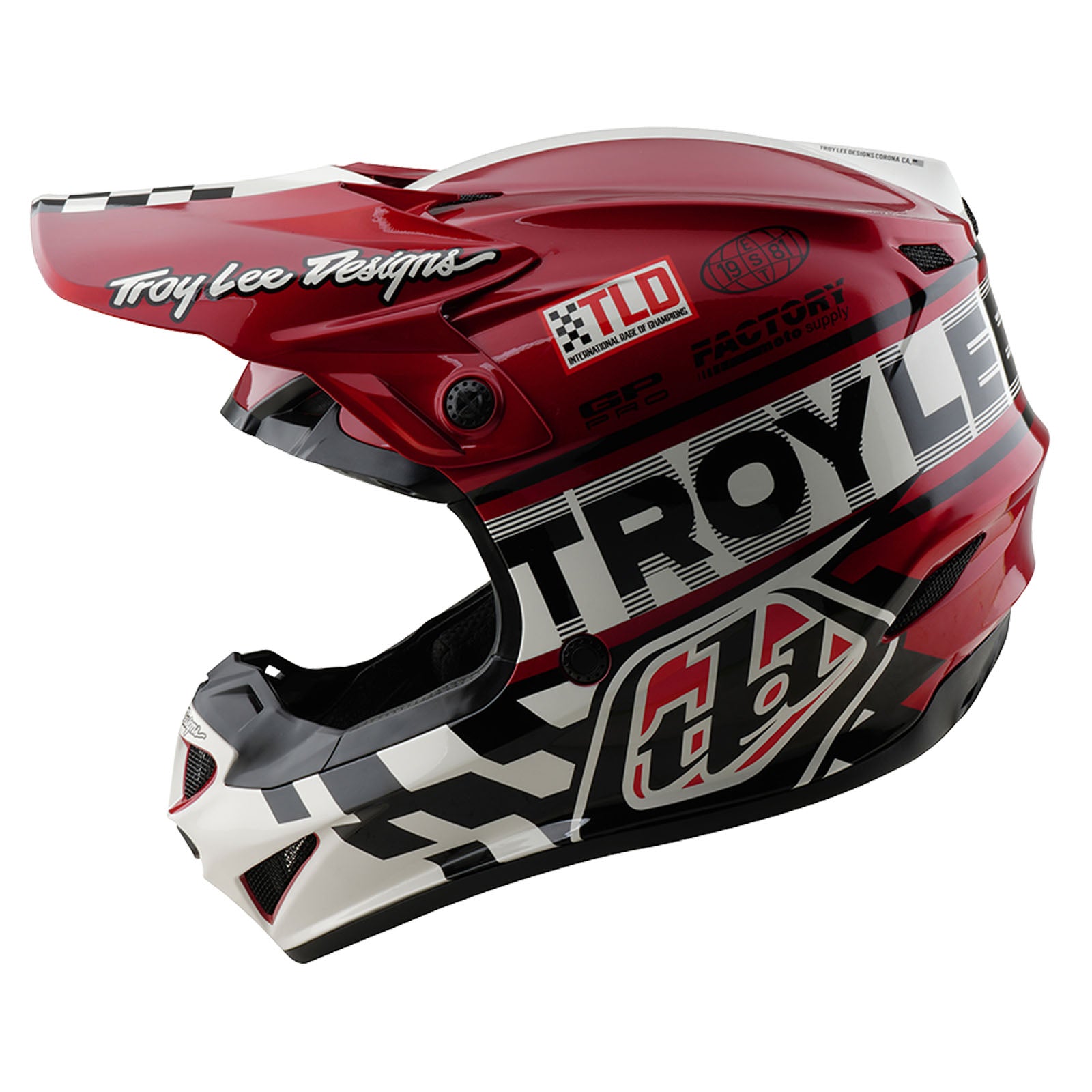 GP Pro Helmet Fifty 50 White/Red - Motorcycle Full Face Helmet for Men & Women - Perfect for Street Biking, Racing & Commuting