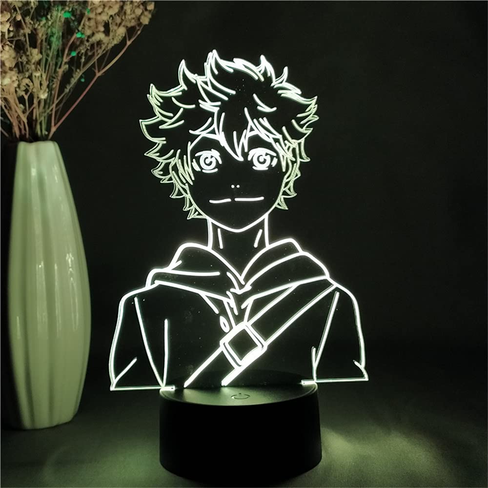 Haikyuu!! Hinata Shoyo 3D LED Anime Night Light - Manga Character Desk Lamp for Bedroom, Office, or Gaming Room Decor | Perfect Gift for Anime Fans