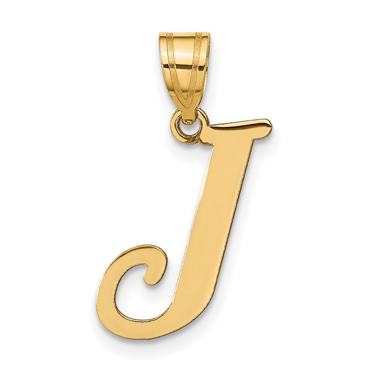 14K Gold Polished Letter J Initial Pendant Necklace for Women - Elegant Personalized Jewelry Gift for Birthday, Anniversary & Everyday Wear
