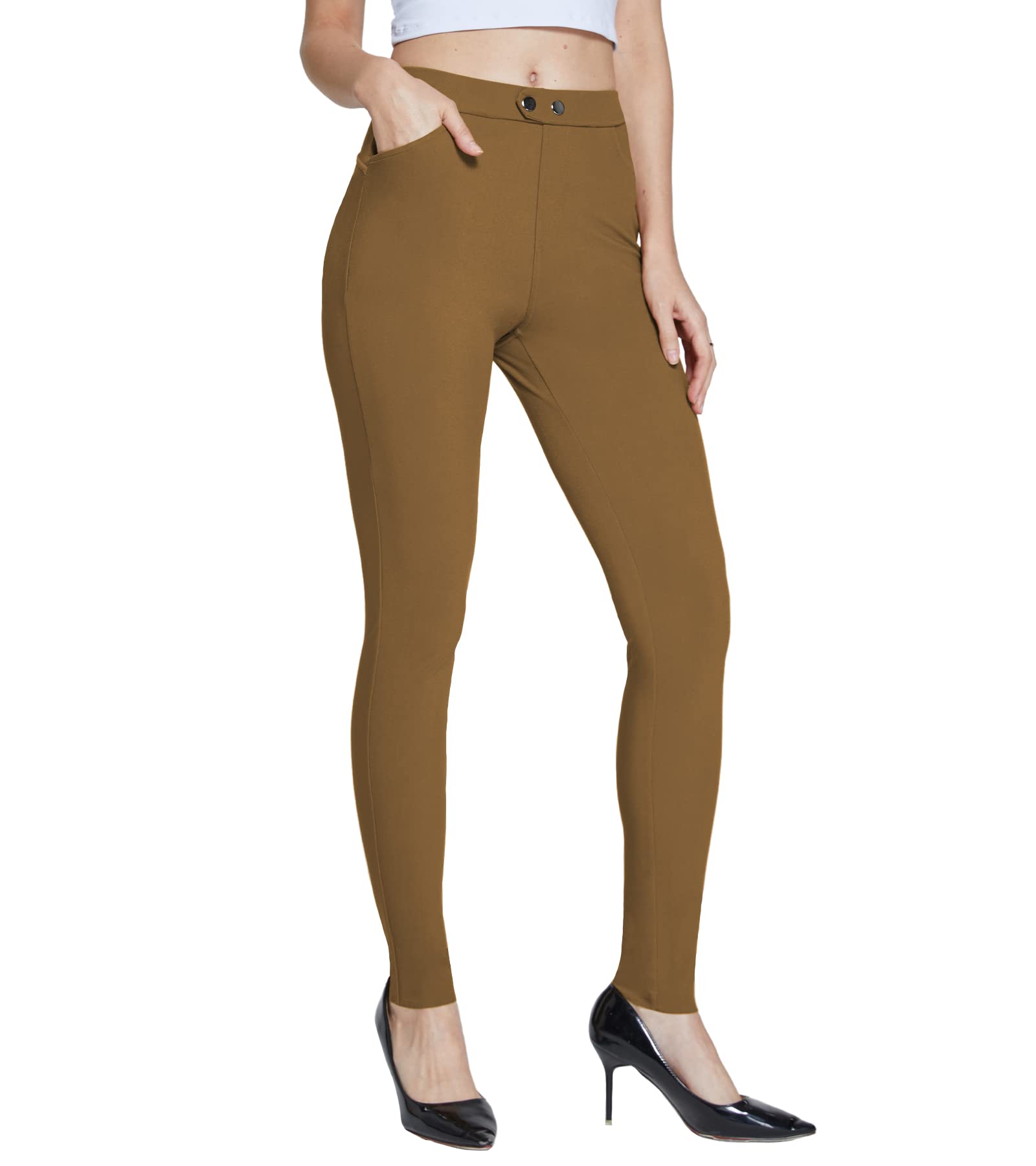 ChinFun Women's Stretchy Pull-On Jeggings - Skinny Work Pants for Business Casual & Office Wear - Comfortable Stretch Dress Pants for Women - Perfect for Work, Meetings & Professional Occasions