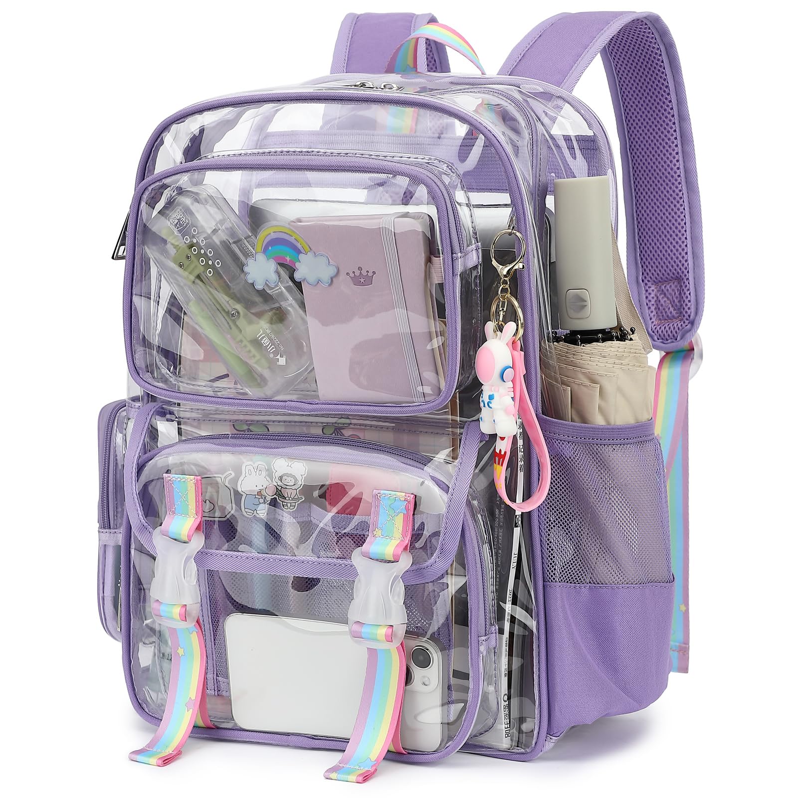 Durable Clear PVC Backpack for Women & Girls - School, Travel, Work