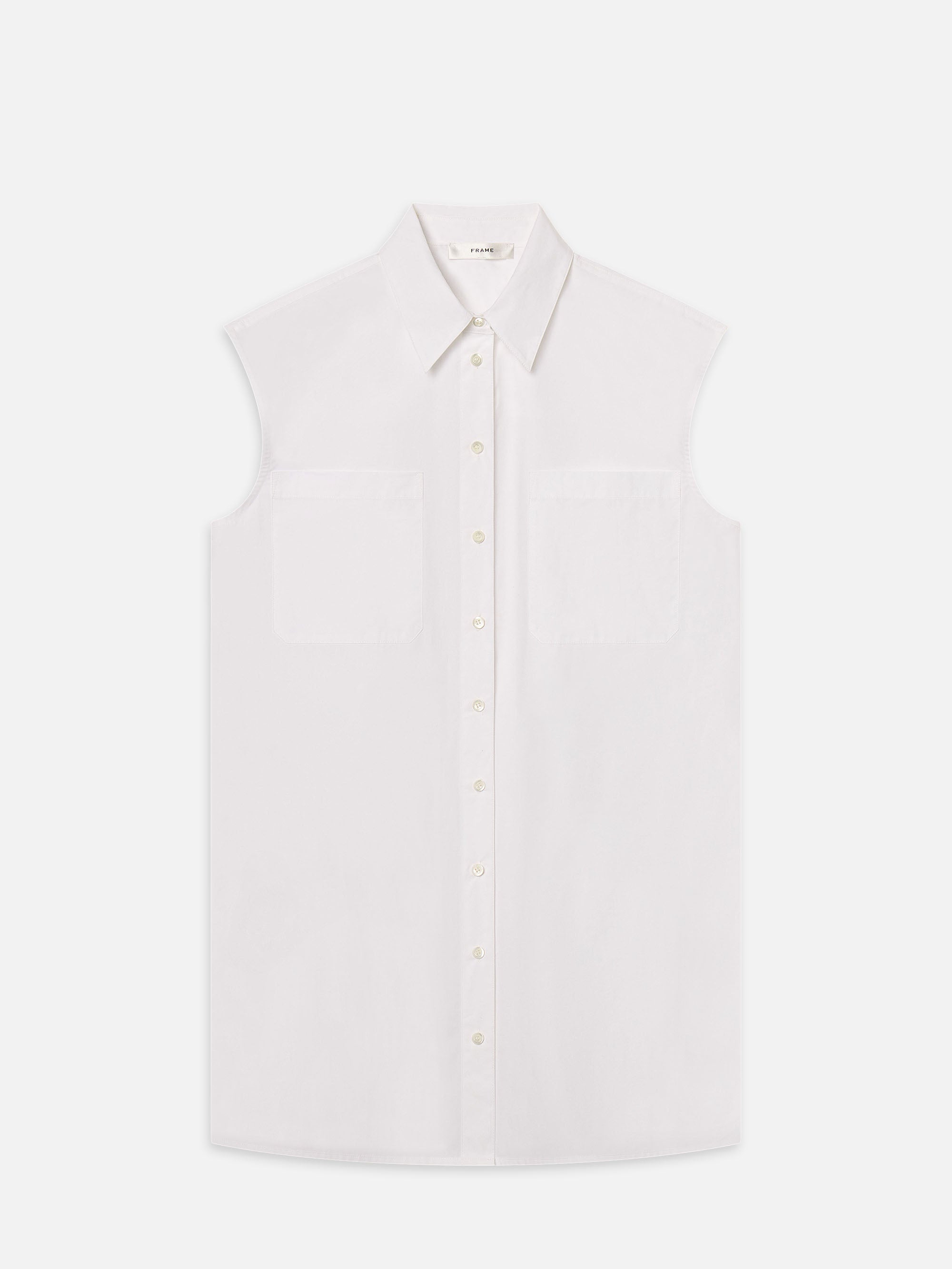 Sleeveless Shirt Dress for Women - White Cotton Casual Summer Dress - Perfect for Beach, Vacation & Everyday Wear