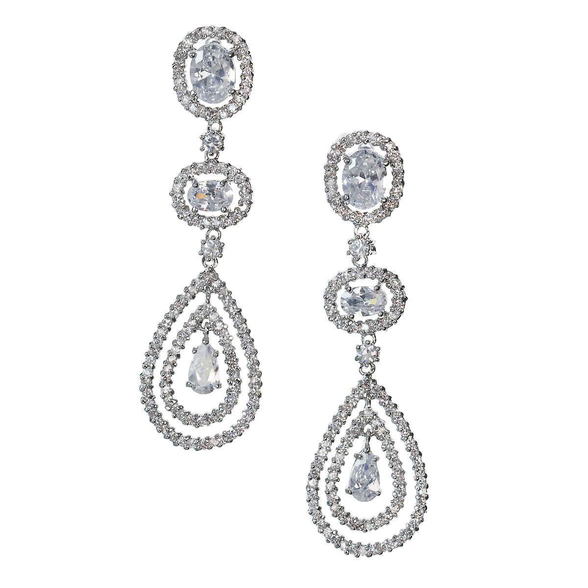 Lennox Dramatic Cubic Zirconia Statement Earrings for Women - Elegant Dangle Drop Earrings for Party, Wedding & Evening Wear