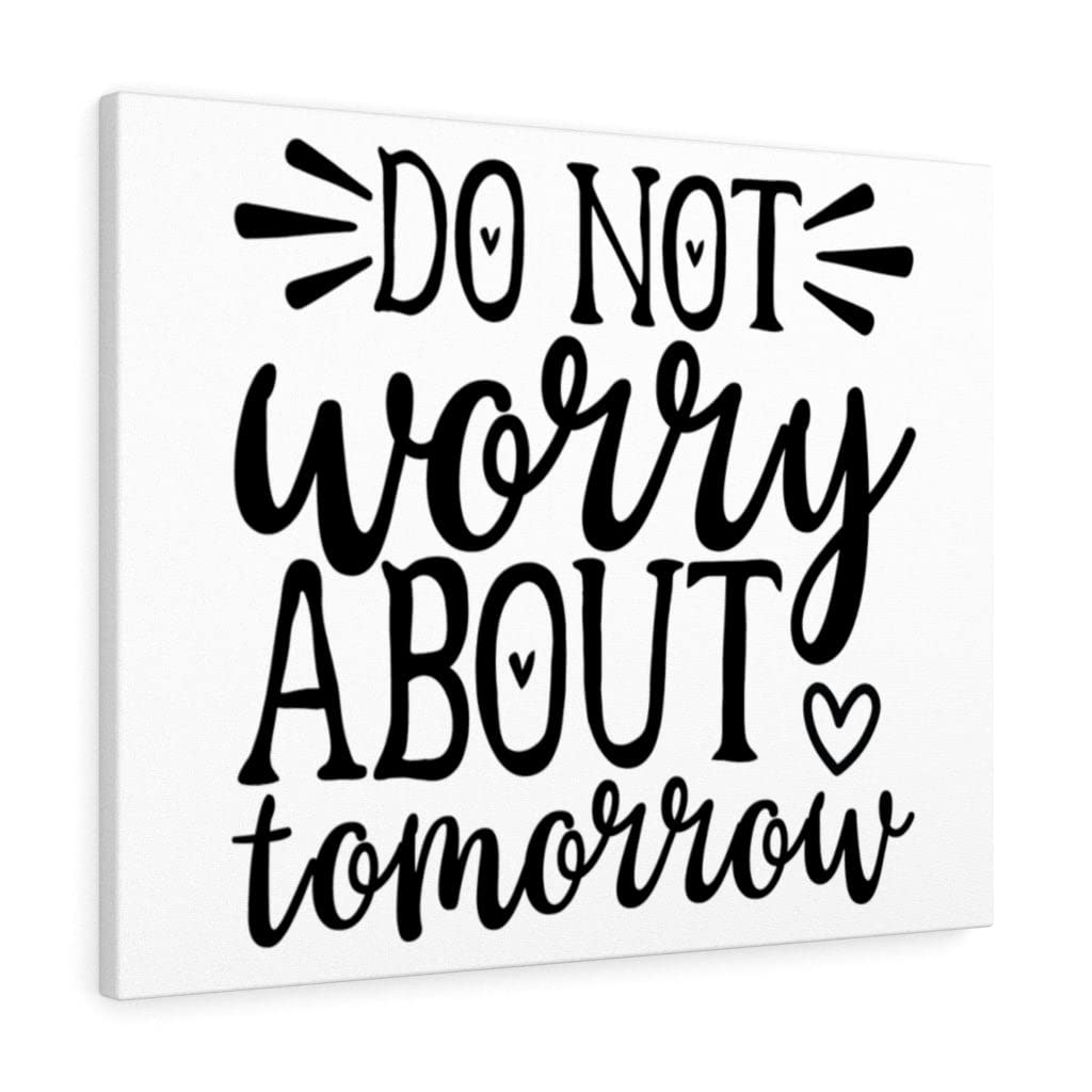 Christian Wall Art Print - 'Do Not Worry About Tomorrow' Scripture Decor - Ready to Hang Gift for Home, Office & Church Decorations