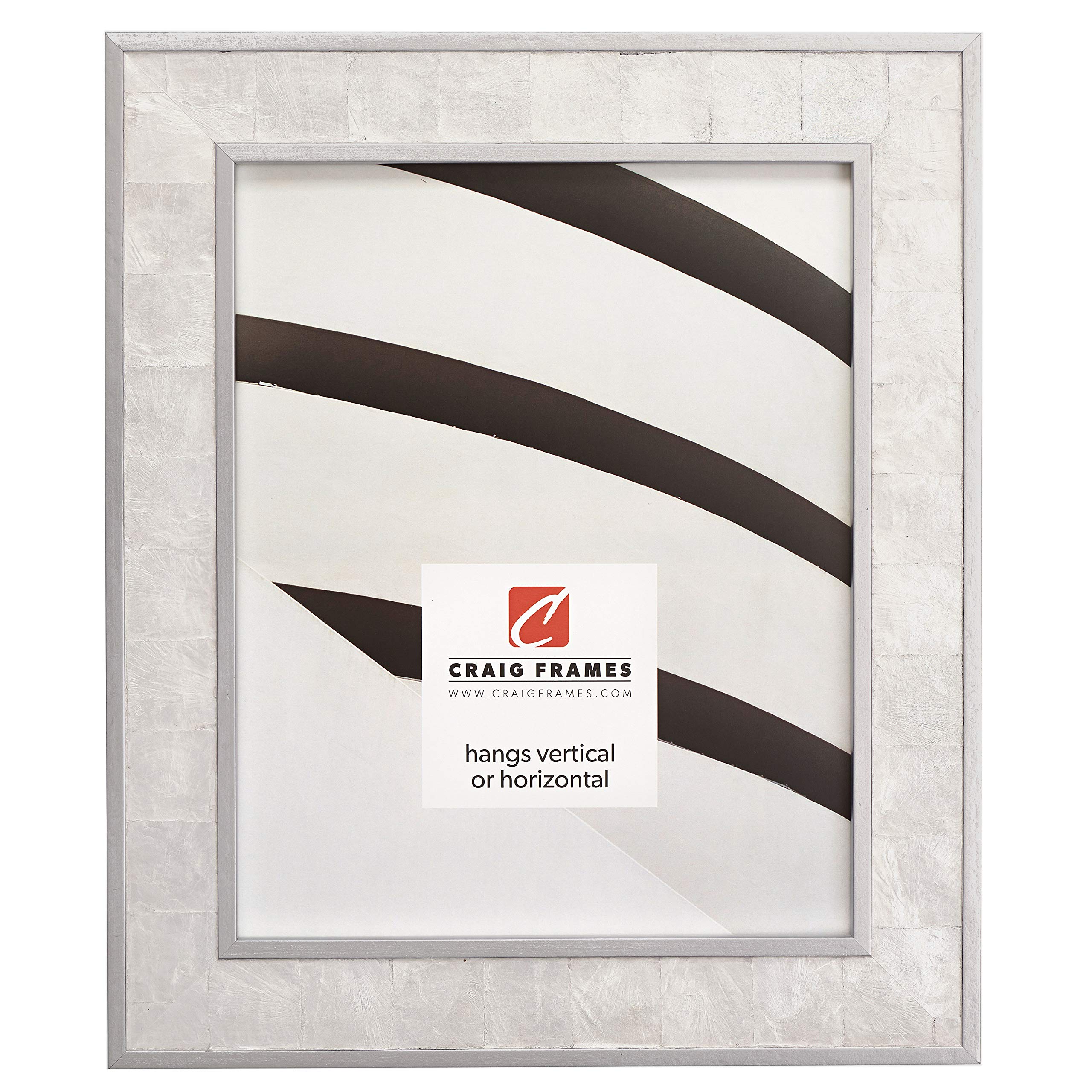 Craig Frames 5x7 Silver Mother of Pearl Picture Frame - Perfect for Wall Decor & Gifts