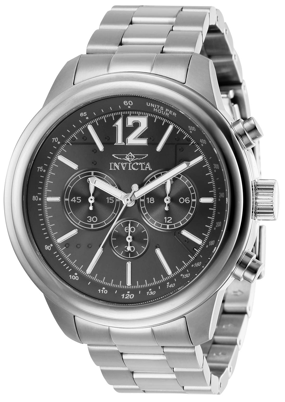 Invicta Men's Aviator Quartz Watch - Silver Stainless Steel Chronograph with Date Window, Water Resistant, for Business, Casual & Outdoor Activities (Model 28894)