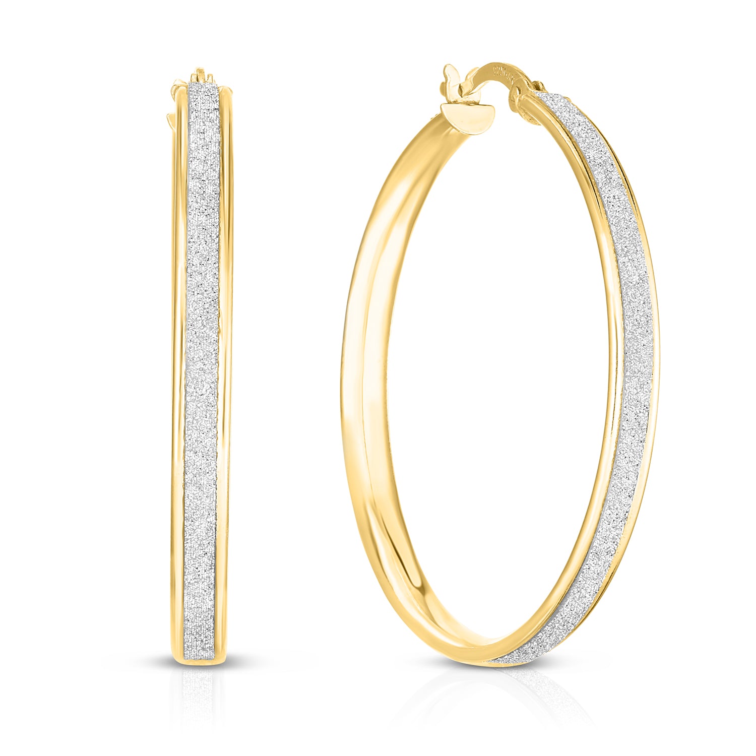35mm Glitter Hoop Earrings for Women - Sparkling Dangle Earrings for Party, Wedding & Everyday Wear | Trendy Fashion Jewelry Gift