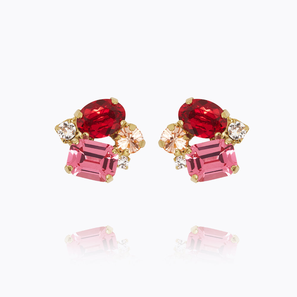 Petite Carolina Earrings - Scarlet Combo | Elegant Dangle Earrings for Women | Perfect for Weddings, Parties & Special Occasions