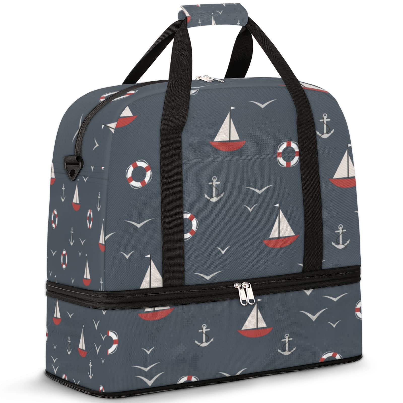 **Waterproof Sports Gym Bag with Wet Pocket & Shoe Compartment - Large Travel Duffel Bag for Men & Women - Perfect for Gym, Travel, and Overnight Trips**