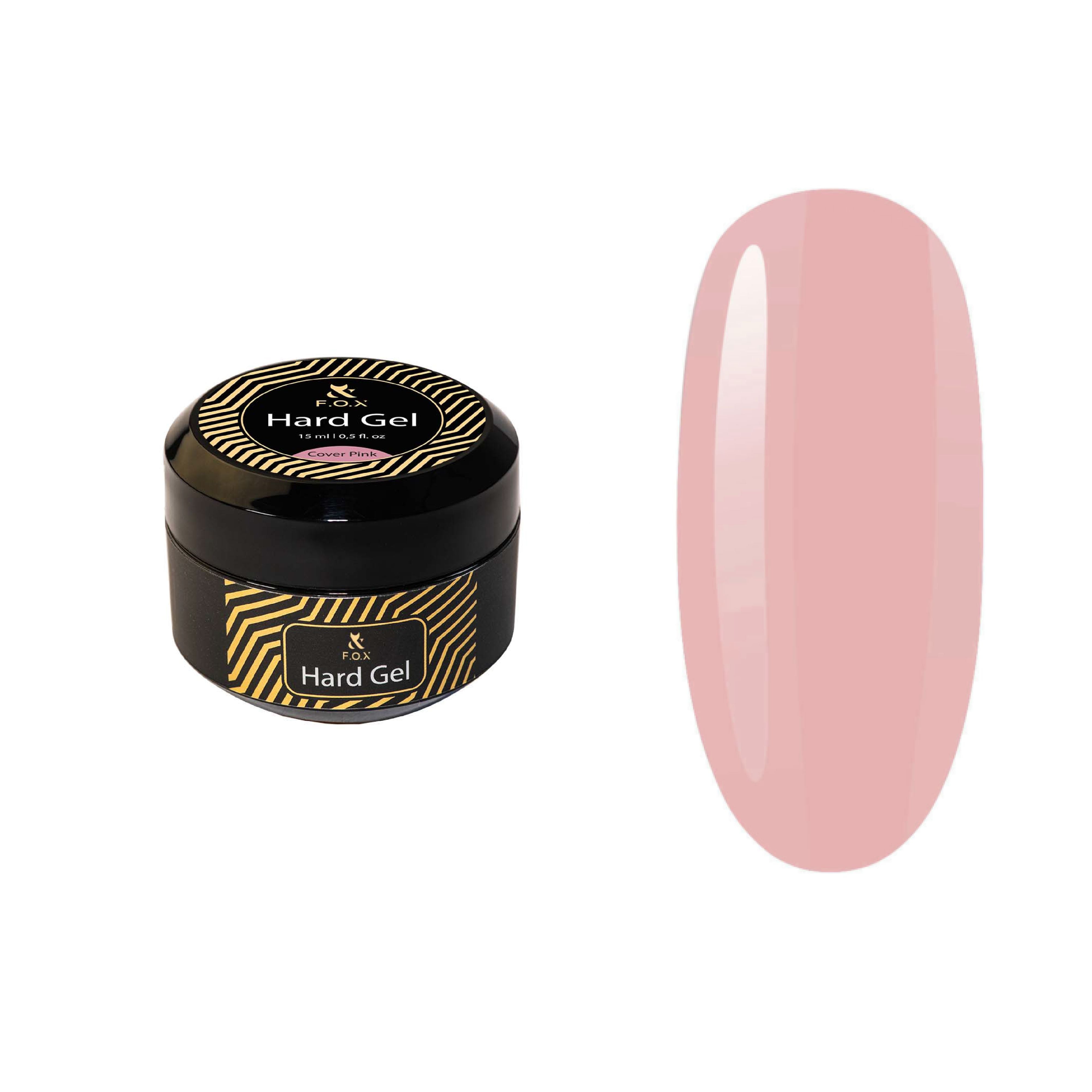 F.O.X 15ml Hard Gel Nail Polish Cover - Pink | Long-Lasting & High Gloss Finish | Perfect for Manicures, Pedicures & Nail Art Designs
