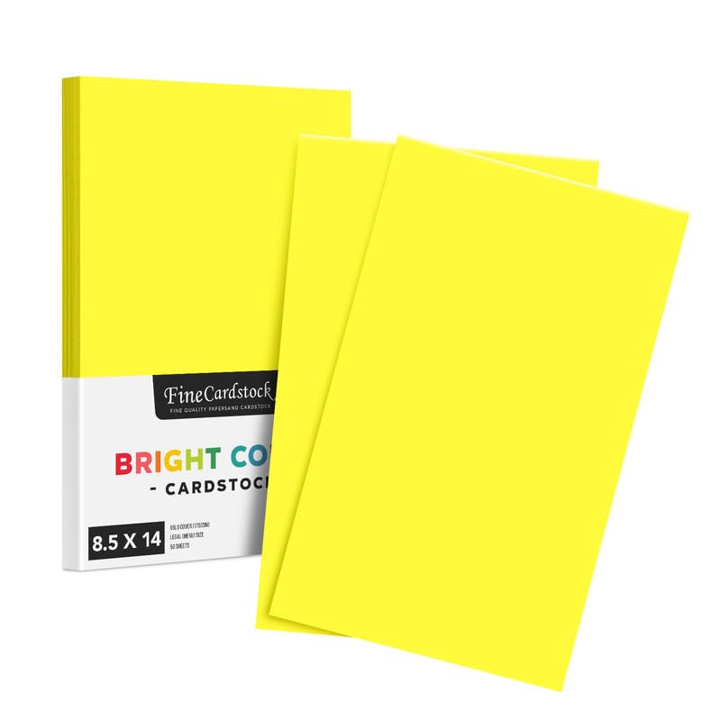 Premium Lemon Color Cardstock Paper - 65lb Thick Acid-Free & Lignin-Free | 50 Sheets per Pack | 8.5