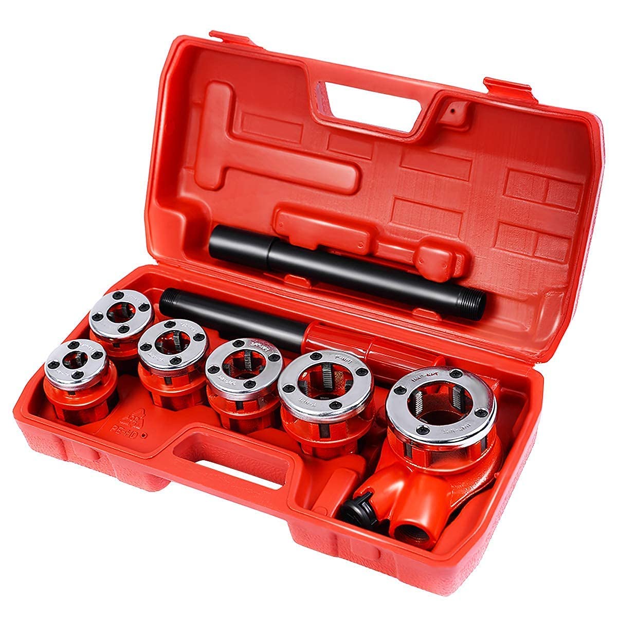 ERGOMASTER Ratchet Pipe Wrench Set with 6 Dies (1/4