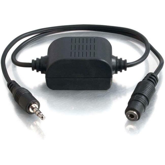3.5mm Stereo Male to Female Isolation Transformer - Ground Loop Noise Eliminator for Audio Equipment, Home Theater, and Studio Use